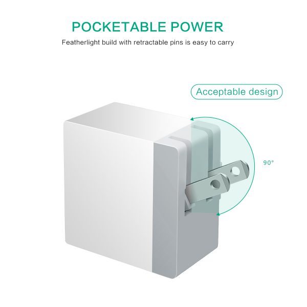 AWELL Durable US plug 2 Port USB 2.4A Travel Charger - Image 6