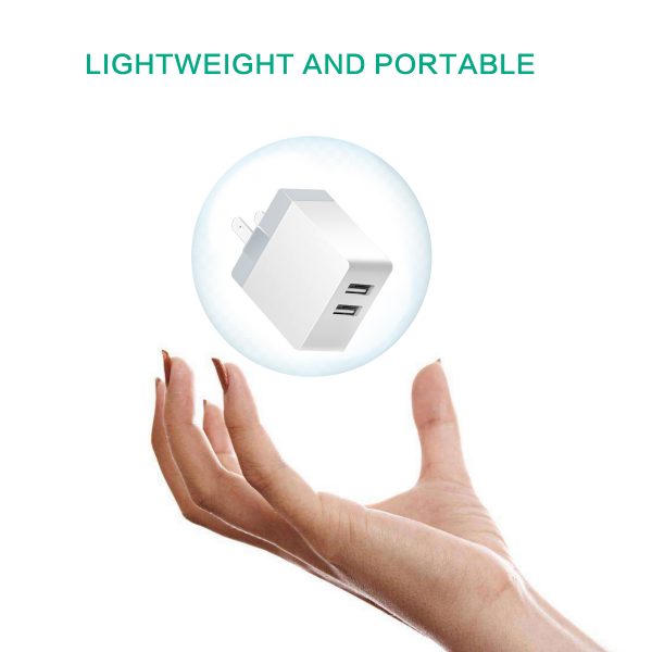 AWELL Durable US plug 2 Port USB 2.4A Travel Charger - Image 2