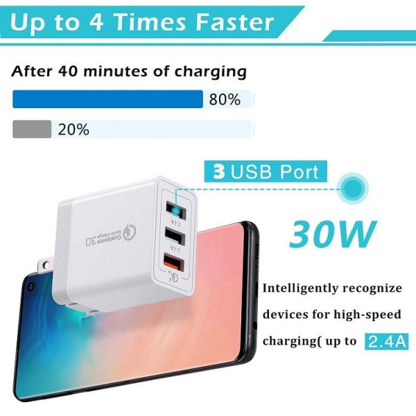 AWELL QC 3.0 USB Charger Dual USB Wall Charger - Image 3