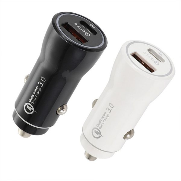 AWELL 20W Dual port fast charge one pd one qc car charger - Image 4