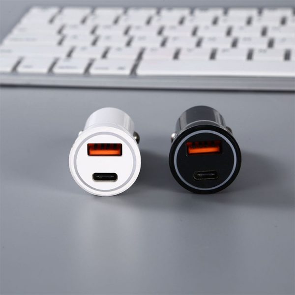 AWELL 20W Dual port fast charge one pd one qc car charger - Image 3
