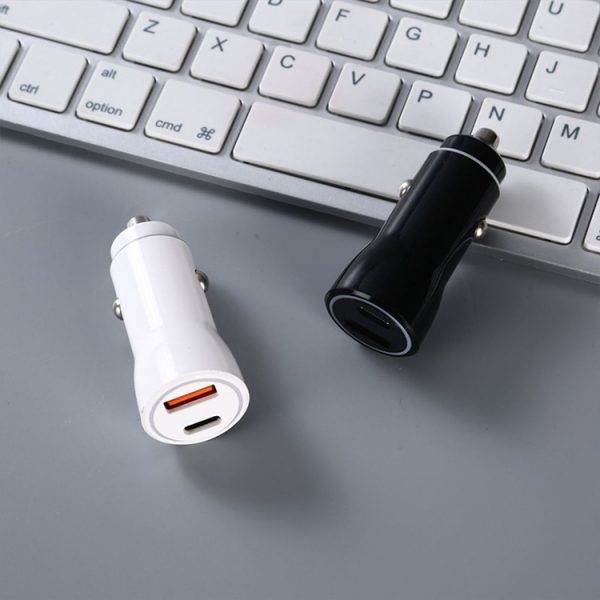 AWELL 20W Dual port fast charge one pd one qc car charger - Image 2