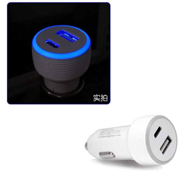 AWELL dual port USB2.4A type c PD fast charge car charger - Image 4