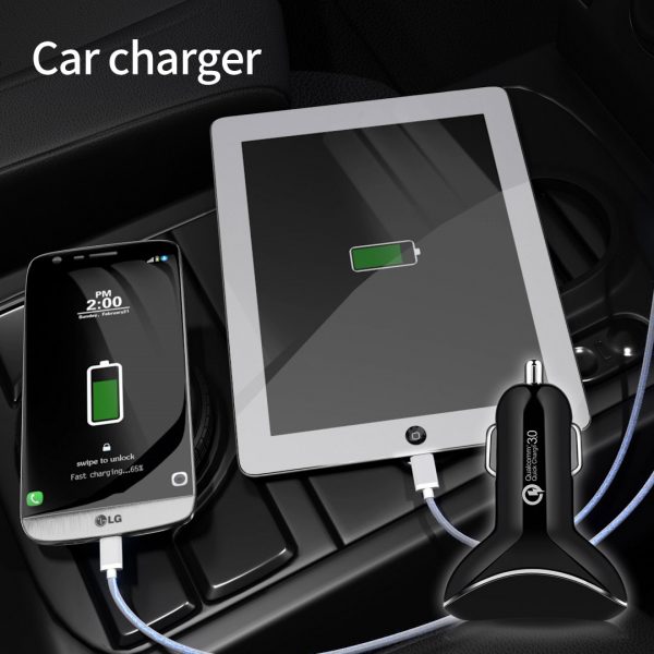 AWELL Dual USB port 5V4.8A+One type c port car charger - Image 5