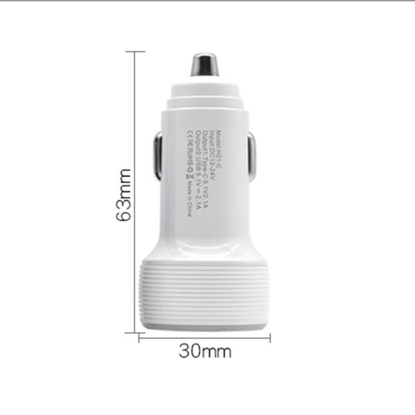 AWELL dual port USB2.4A type c PD fast charge car charger - Image 2