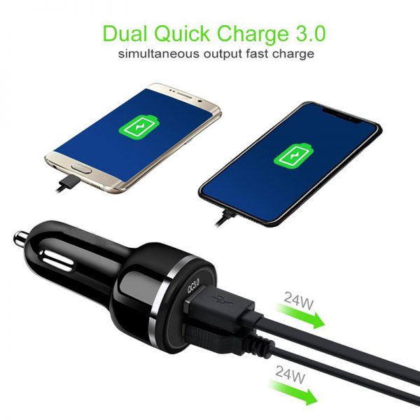 AWELL Dual port QC3.0 fast charge car charger - Image 4