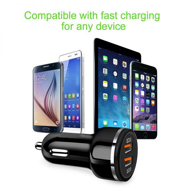 AWELL Dual port QC3.0 fast charge car charger - Image 3